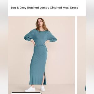 Loft Stretch jersey knit maxi midi dress with side tie